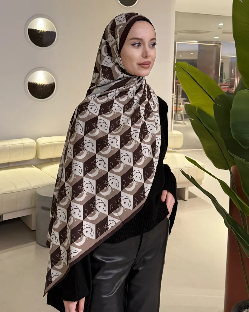 Acı Kahve Icon Vual İpek Şal