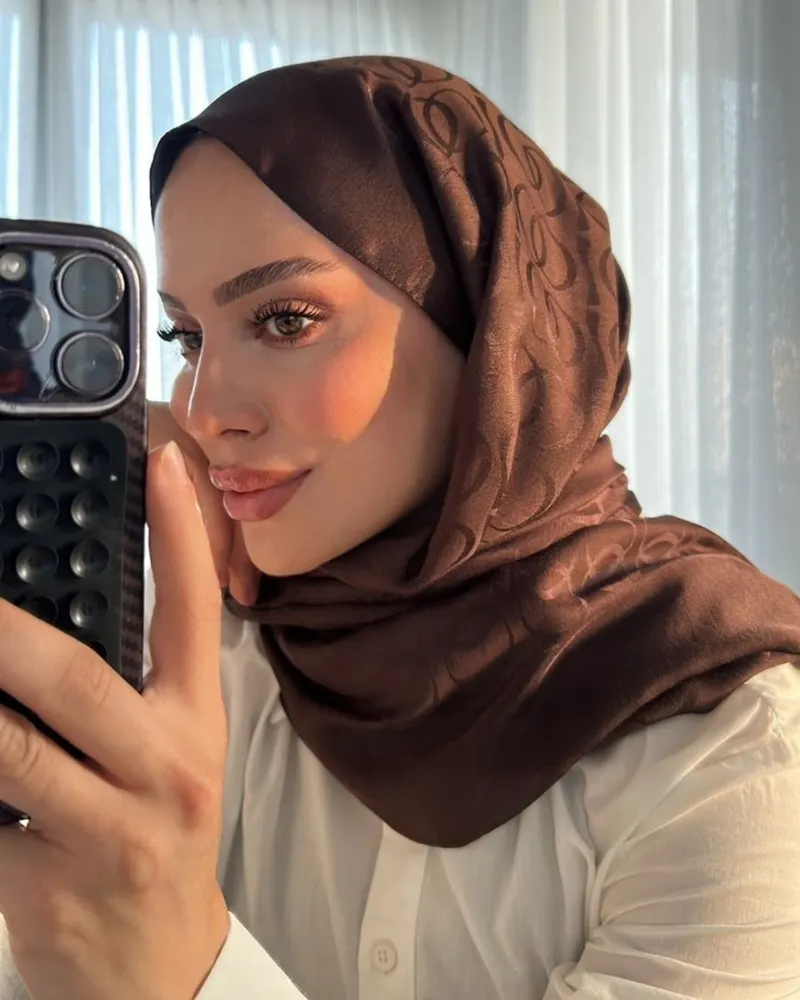 Acı Kahve Imannoor Ester Desen Pamuk Jakar Şal