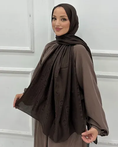 Acı Kahve Imannoor Serena Desen Pamuk Jakar Şal · Acı Kahve Imannoor