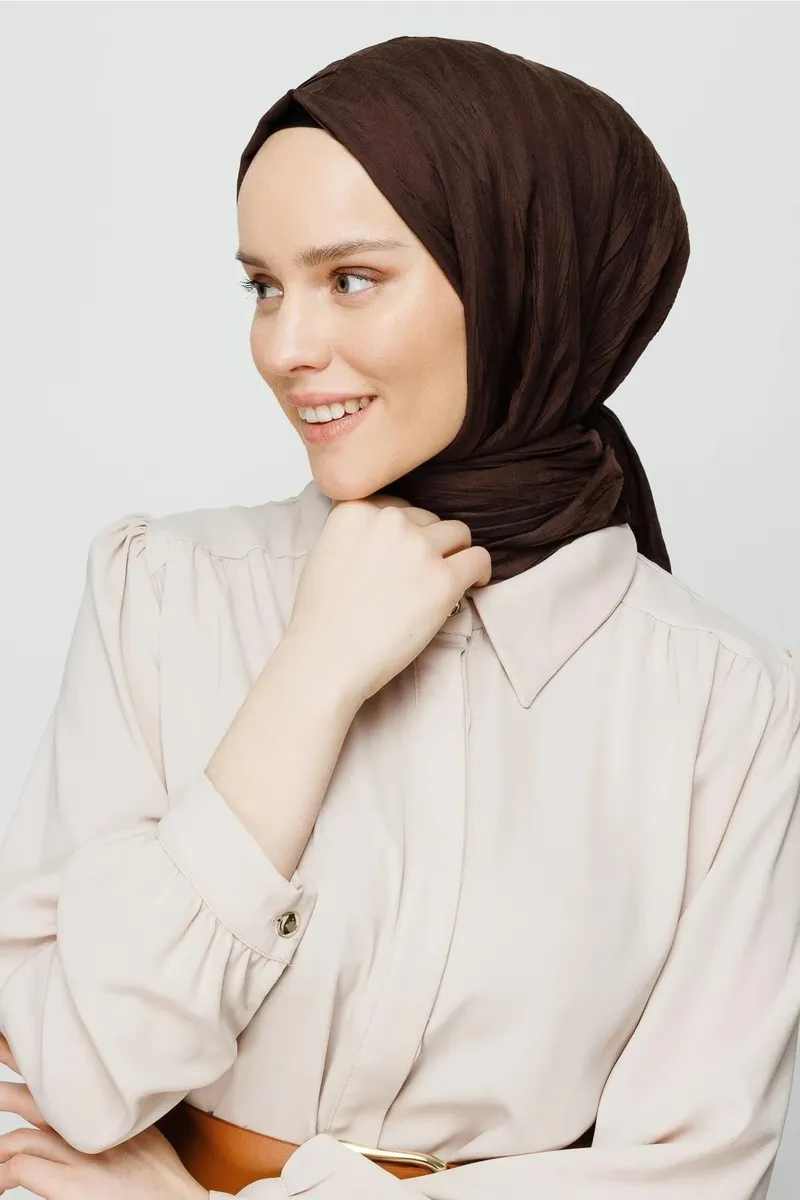 Acı Kahve Piliseli Bambu Eşarp