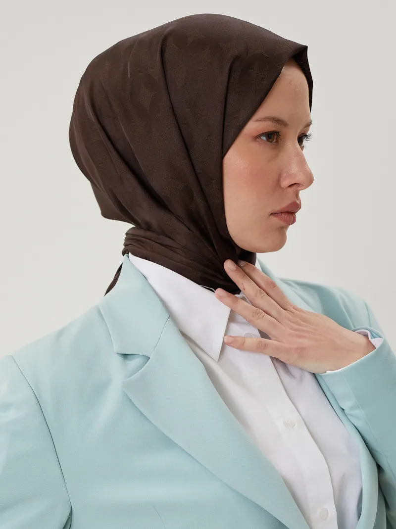 Acı Kahve Rise Desen Jakar Şal