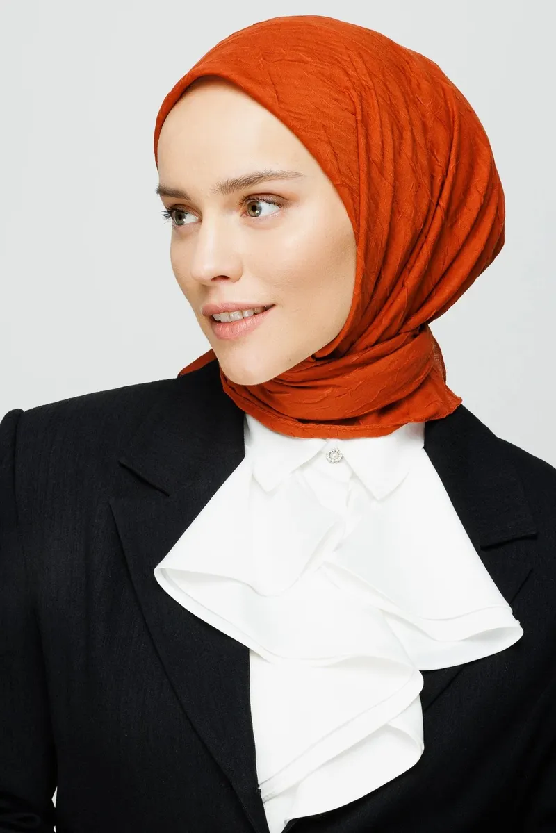 Açık Kiremit Bambu Eşarp