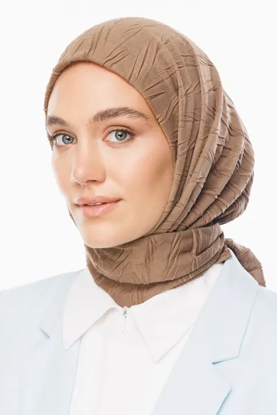 Ağaç Kabuğu Piliseli Bambu Eşarp · Ağaç Kabuğu