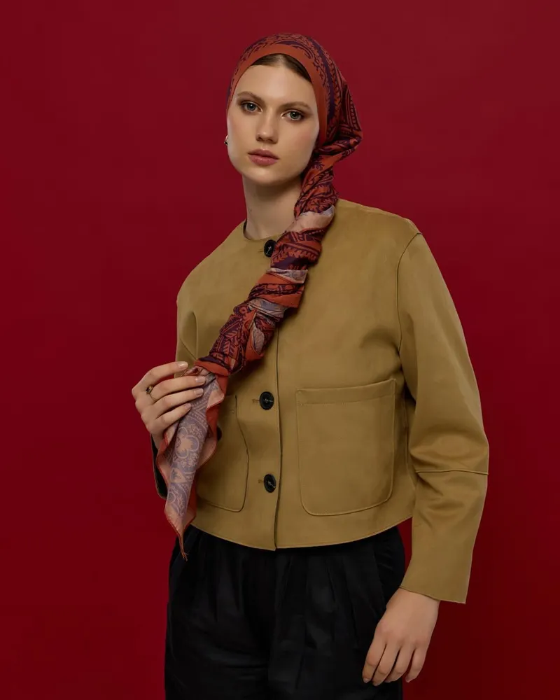 Amber & Patlıcan Sultani Desen Şal - 28 · görsel 3