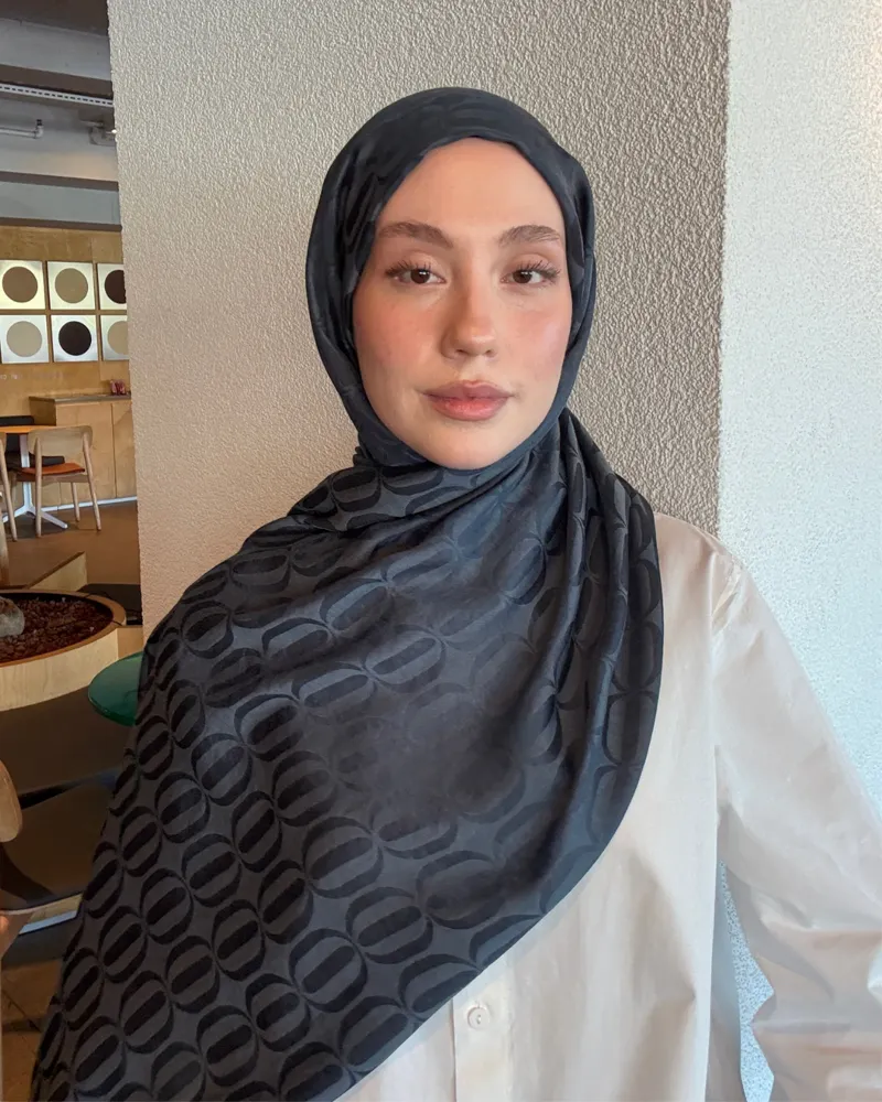 Antrasit Nova Desen Jakar Şal