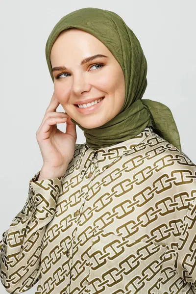 Asker Yeşili Bambu Eşarp · Asker Yeşili
