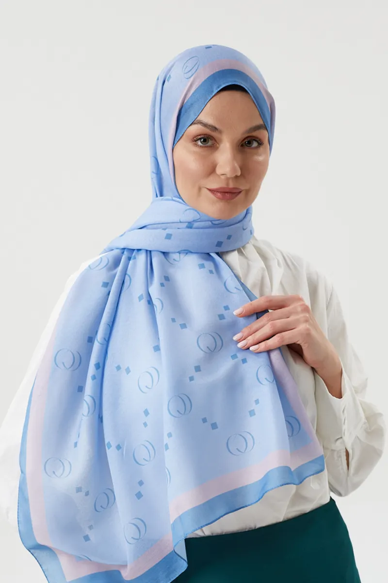 Baby Blue COCO Desen Şal