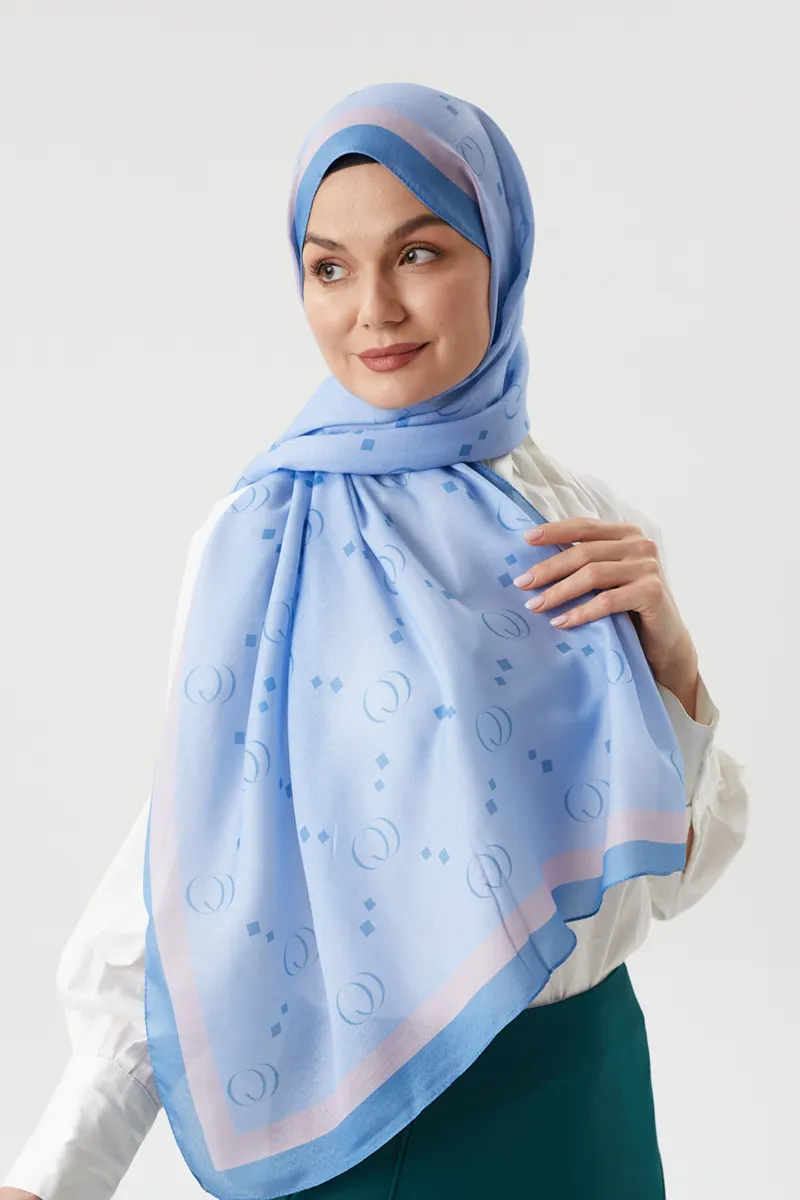 Baby Blue COCO Desen Şal
