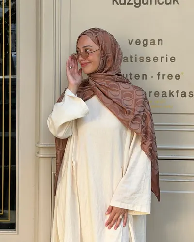 Bakır Imannoor Büyük Dama Desen Pamuk Jakar Şal · Bakır Imannoor Büyük