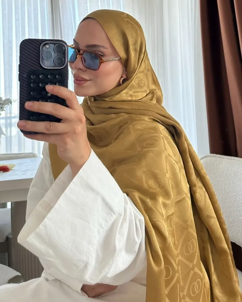 Bal Köpüğü Imannoor Armoni Desen Pamuk Jakar Şal