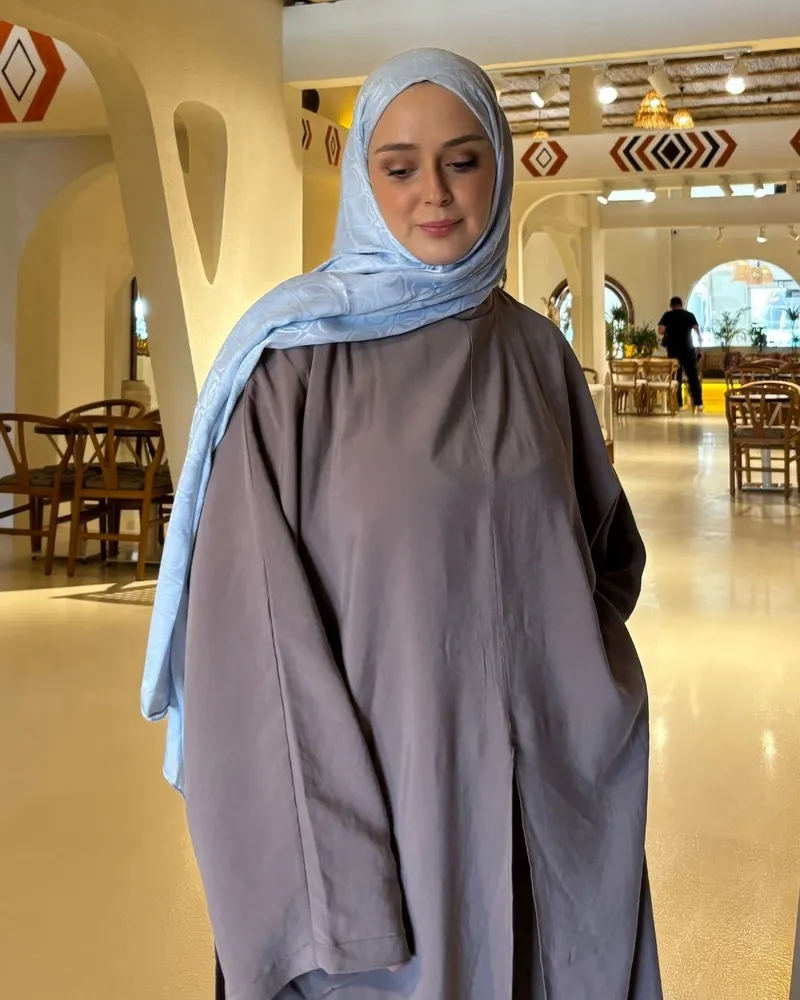Bebe Mavi Imannoor Küçük Dama Desen Pamuk Jakar Şal · görsel 3