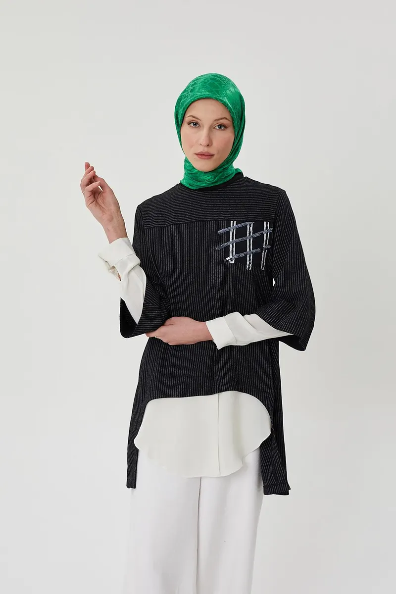 Benetton D Desen Parlak Jakar Eşarp