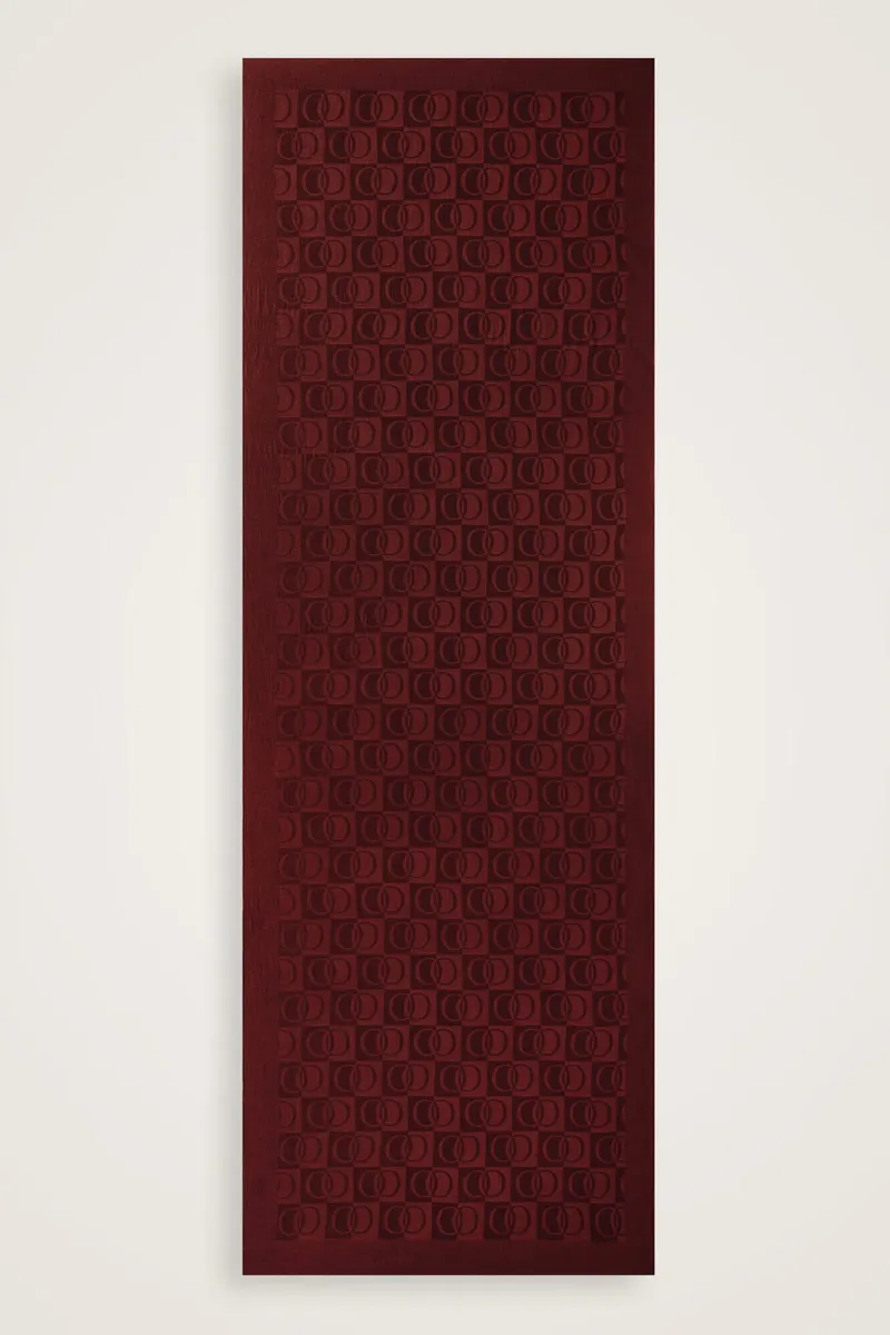 Bordo Dama Desen Jakar Şal