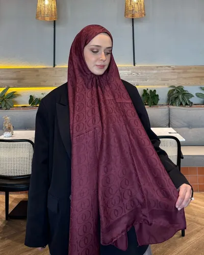 Bordo Imannoor Ester Desen Pamuk Jakar Şal · Bordo Imannoor