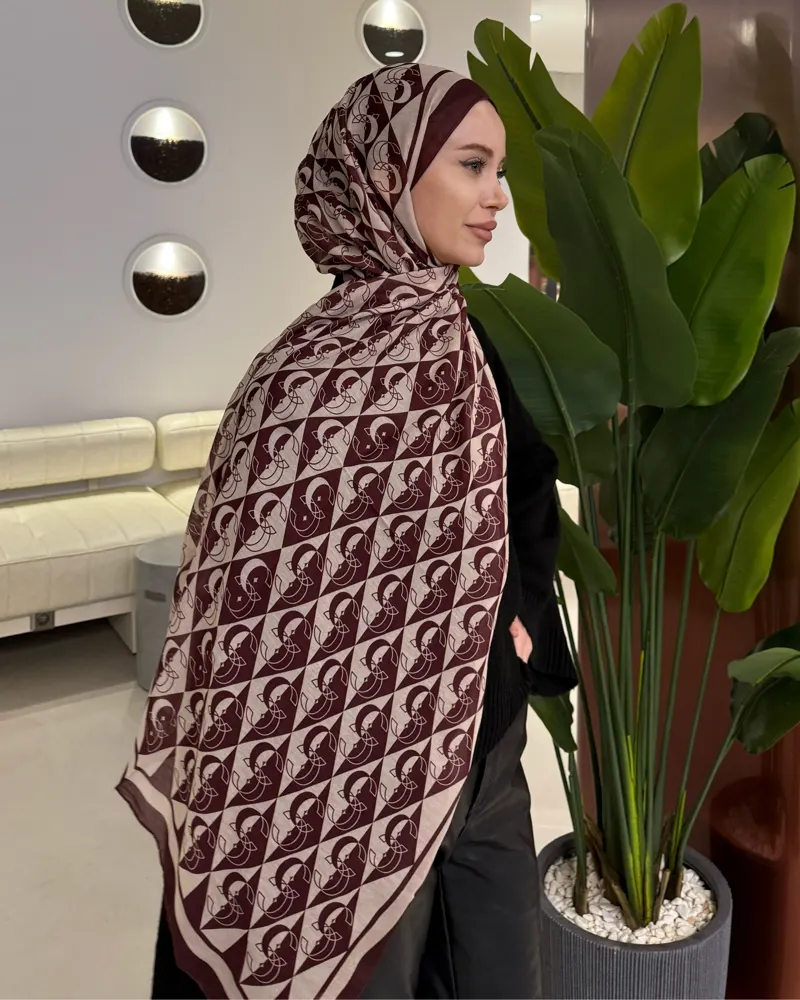 Bordo Legacy Vual İpek Şal