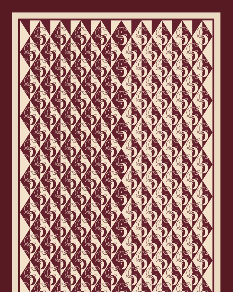 Bordo Legacy Vual İpek Şal