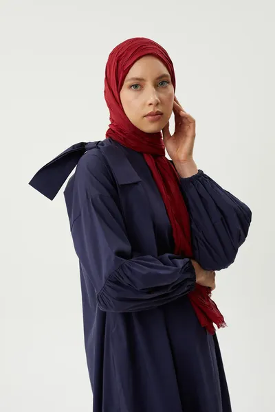 Bordo Piliseli Bambu Şal · Bordo