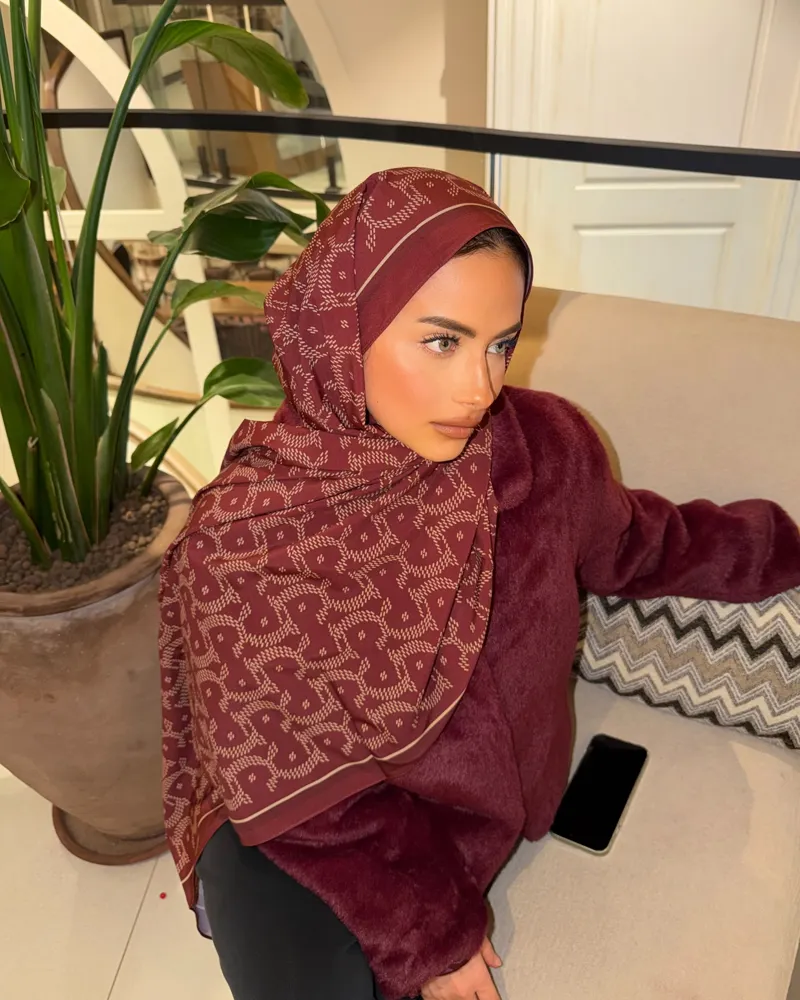 Bordo Select Vual İpek Şal
