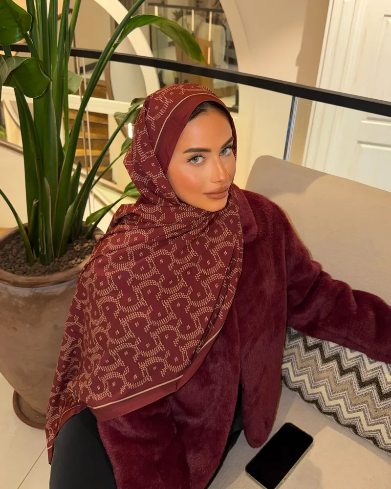 Bordo Select Vual İpek Şal