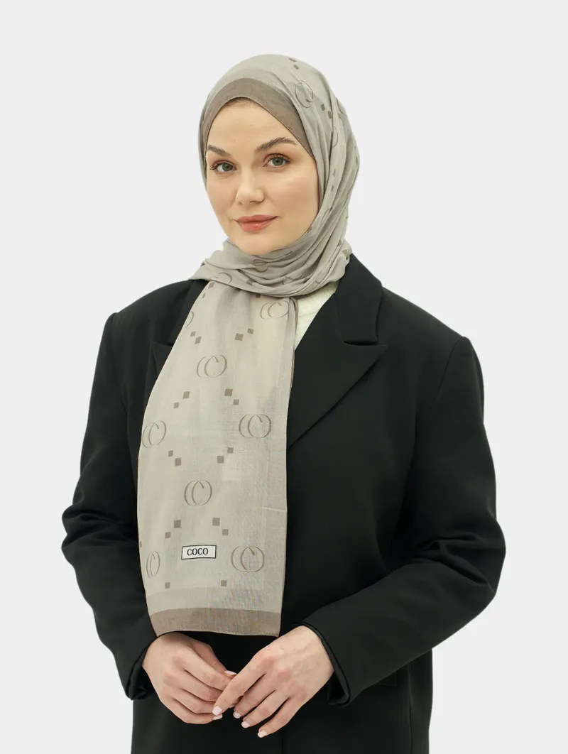 Brown COCO Desen Şal