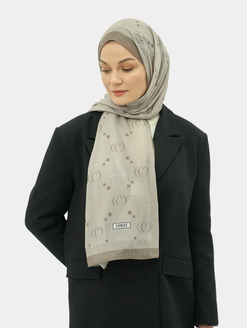 Brown COCO Desen Şal
