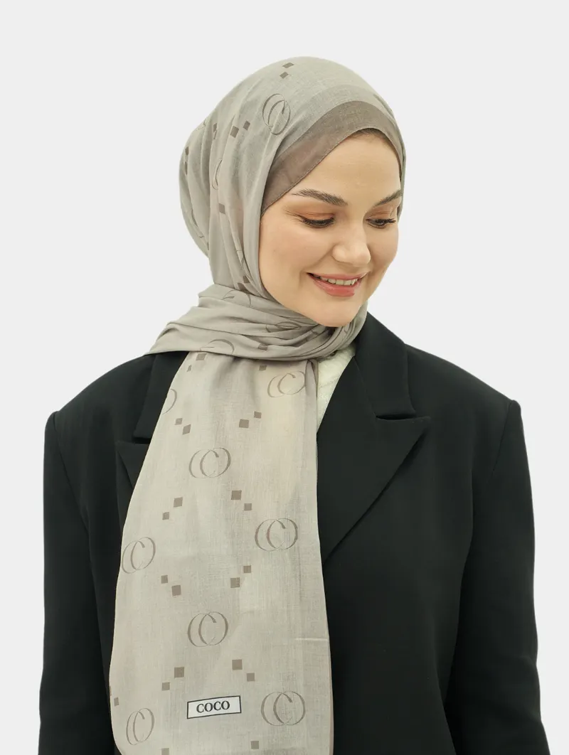 Brown COCO Desen Şal