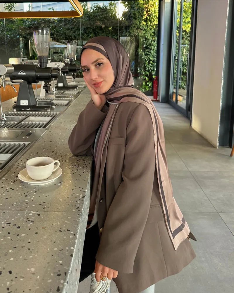 Brown Degrade Desen Şal