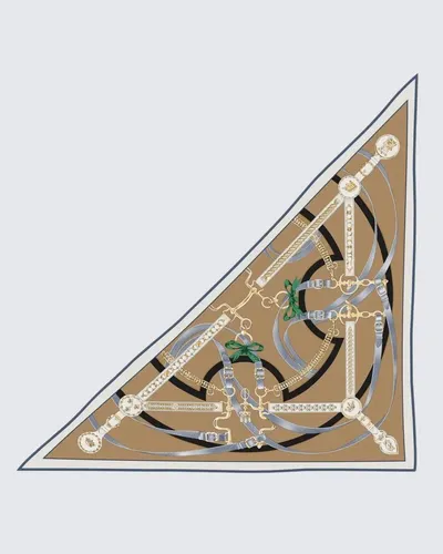Camel & Mavi - Saray Kemer Desenli Kaşmir Omuz Şalı · Camel