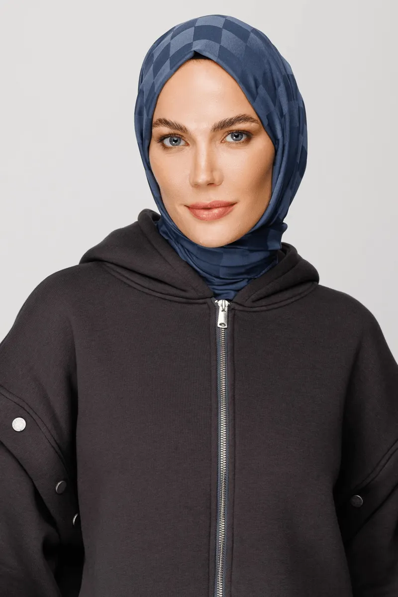 Füme Dama Desen İpeksi Jakar Şal · görsel 3