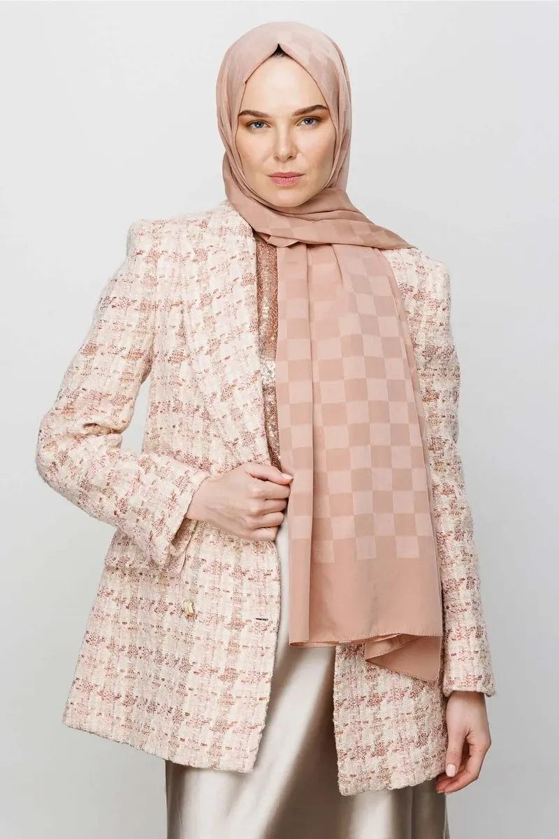 Rose Dama Desen İpeksi Jakar Şal · görsel 2