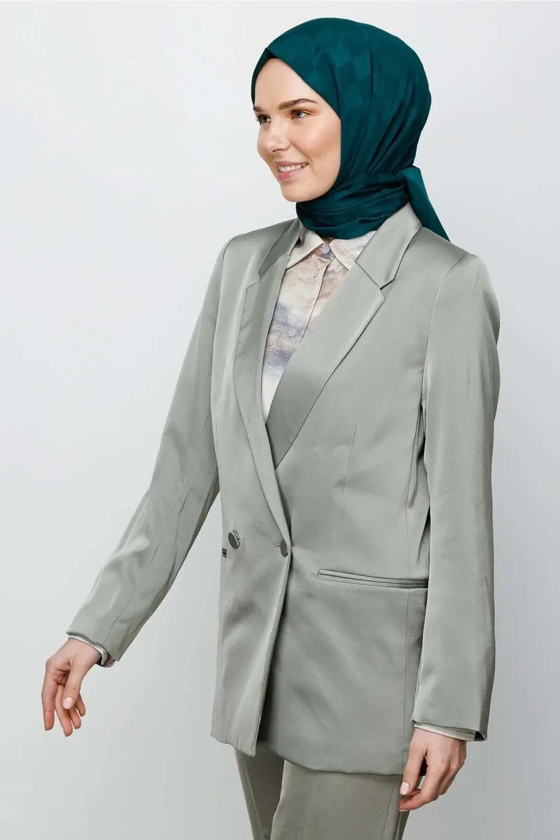 Zümrüt Dama Desen İpeksi Jakar Şal · görsel 2