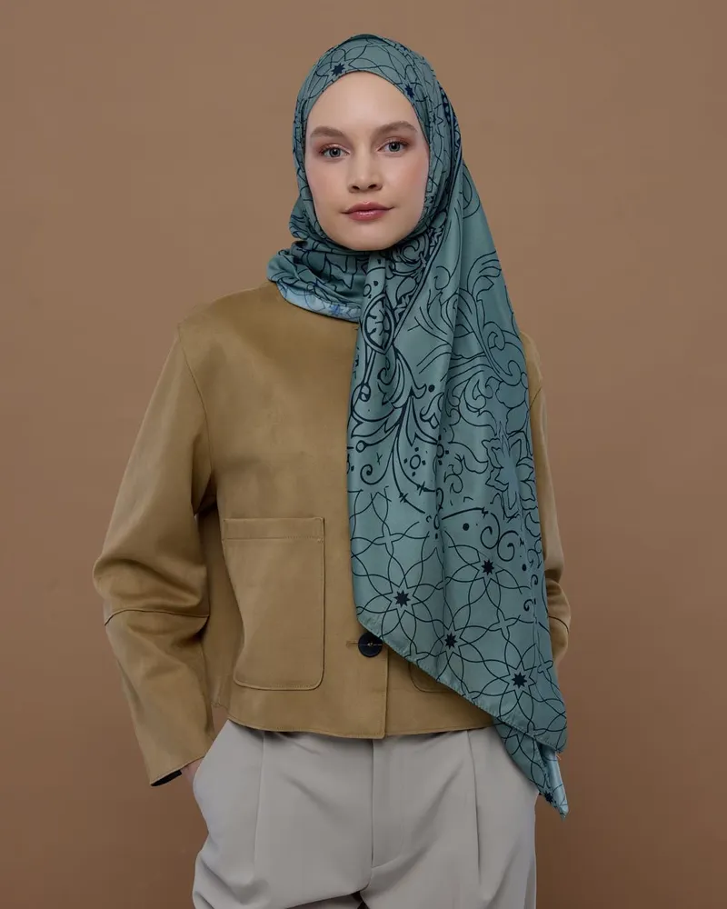 Duman & Lacivert Efsunlu Desen Şal - 70