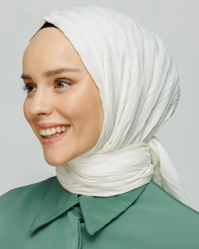 Ekru Piliseli Bambu Şal