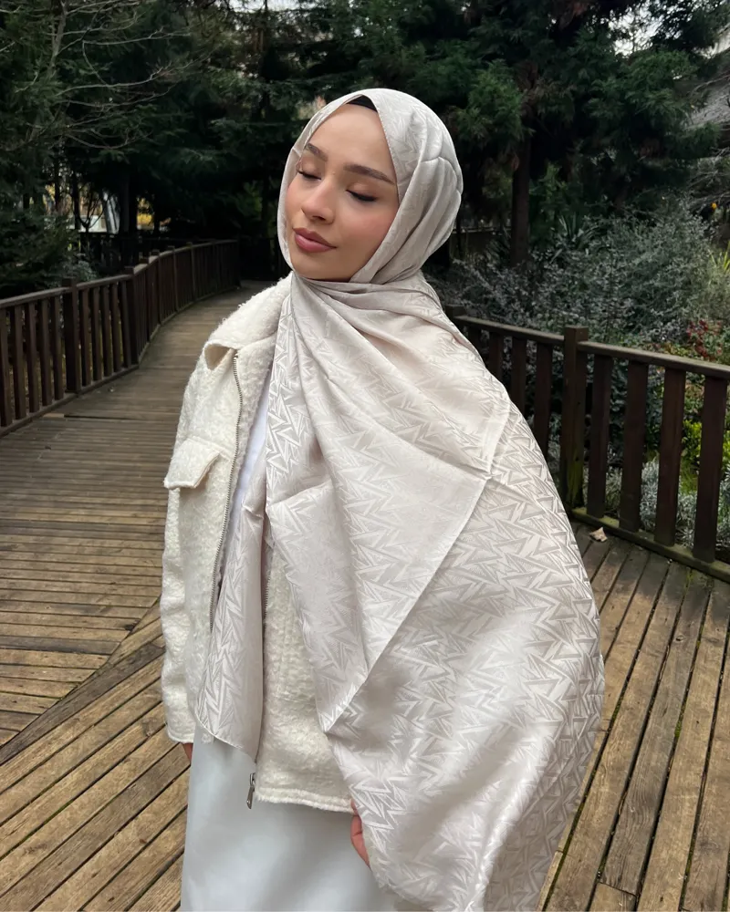 Ekru Triya Desen Jakar Şal