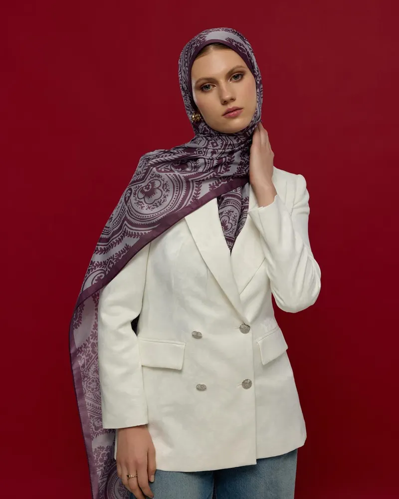 Erguvani & Leylak Sultani Desen Şal - 01