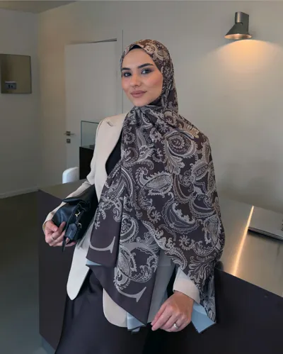 Eslem'in Acı Kahve Deva Desen Pamuk Vual Şal Tercihi · Acı Kahve