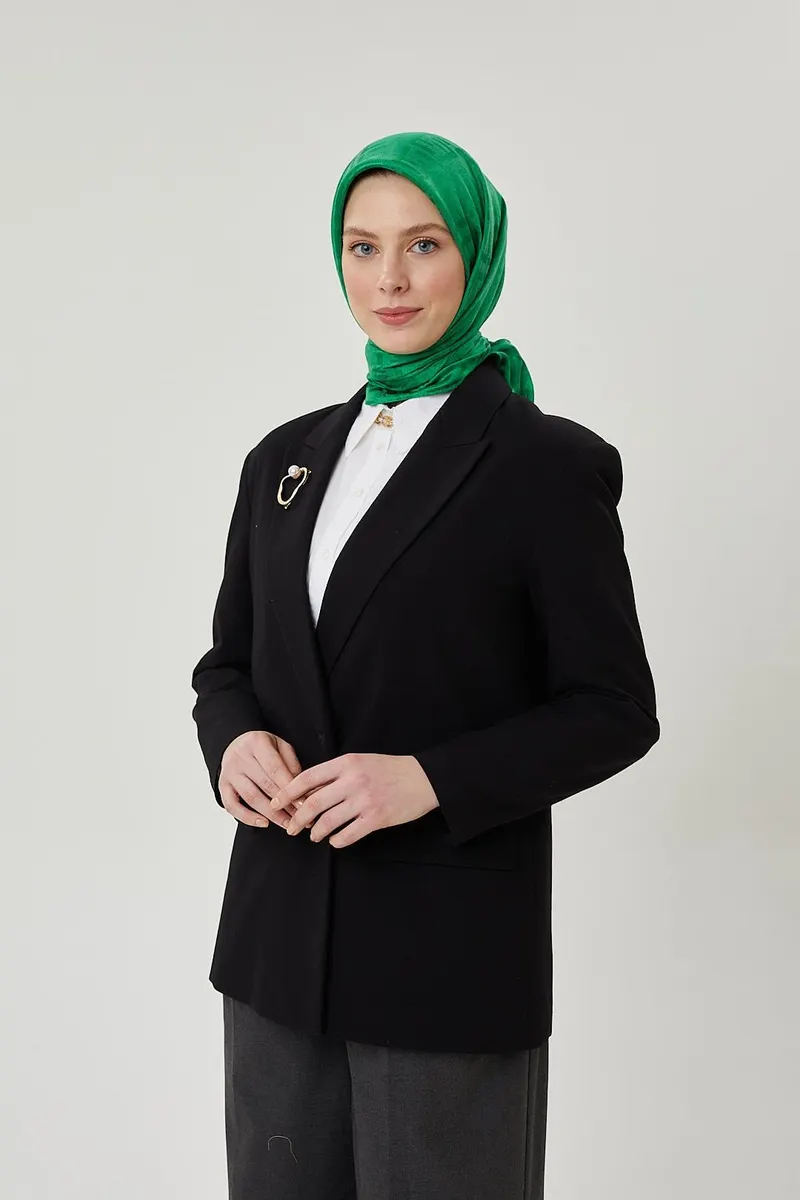 Benetton F Desen Parlak Jakar Eşarp
