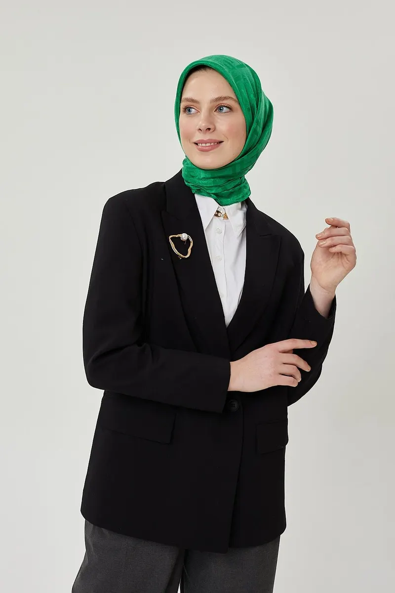Benetton F Desen Parlak Jakar Eşarp