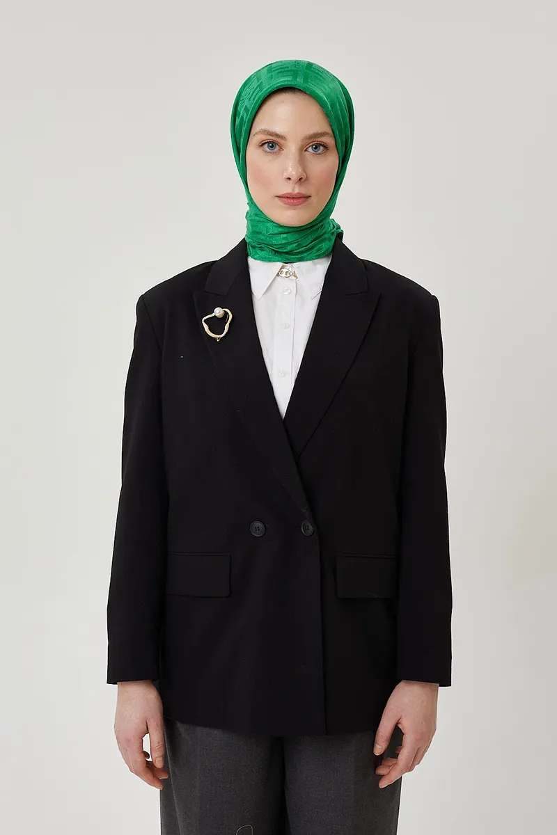 Benetton F Desen Parlak Jakar Eşarp