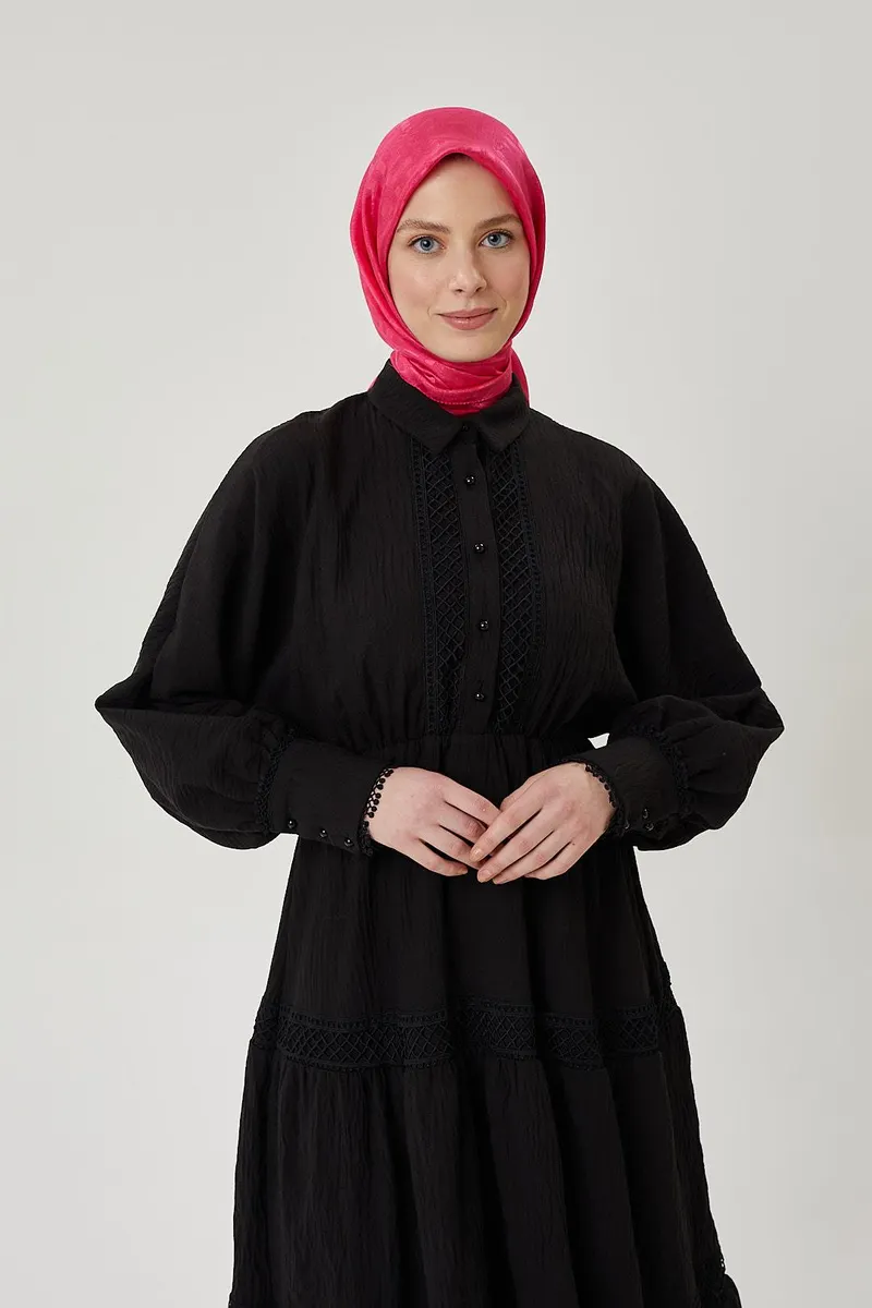 Fuşya F Desen Parlak Jakar Eşarp