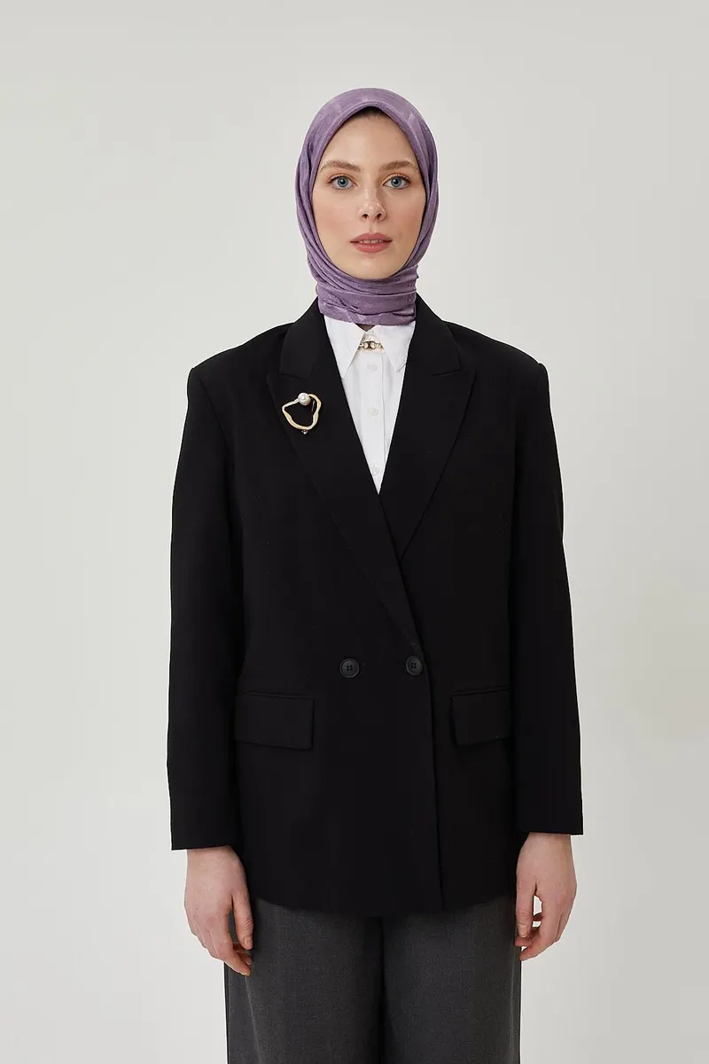 Lila F Desen Parlak Jakar Eşarp