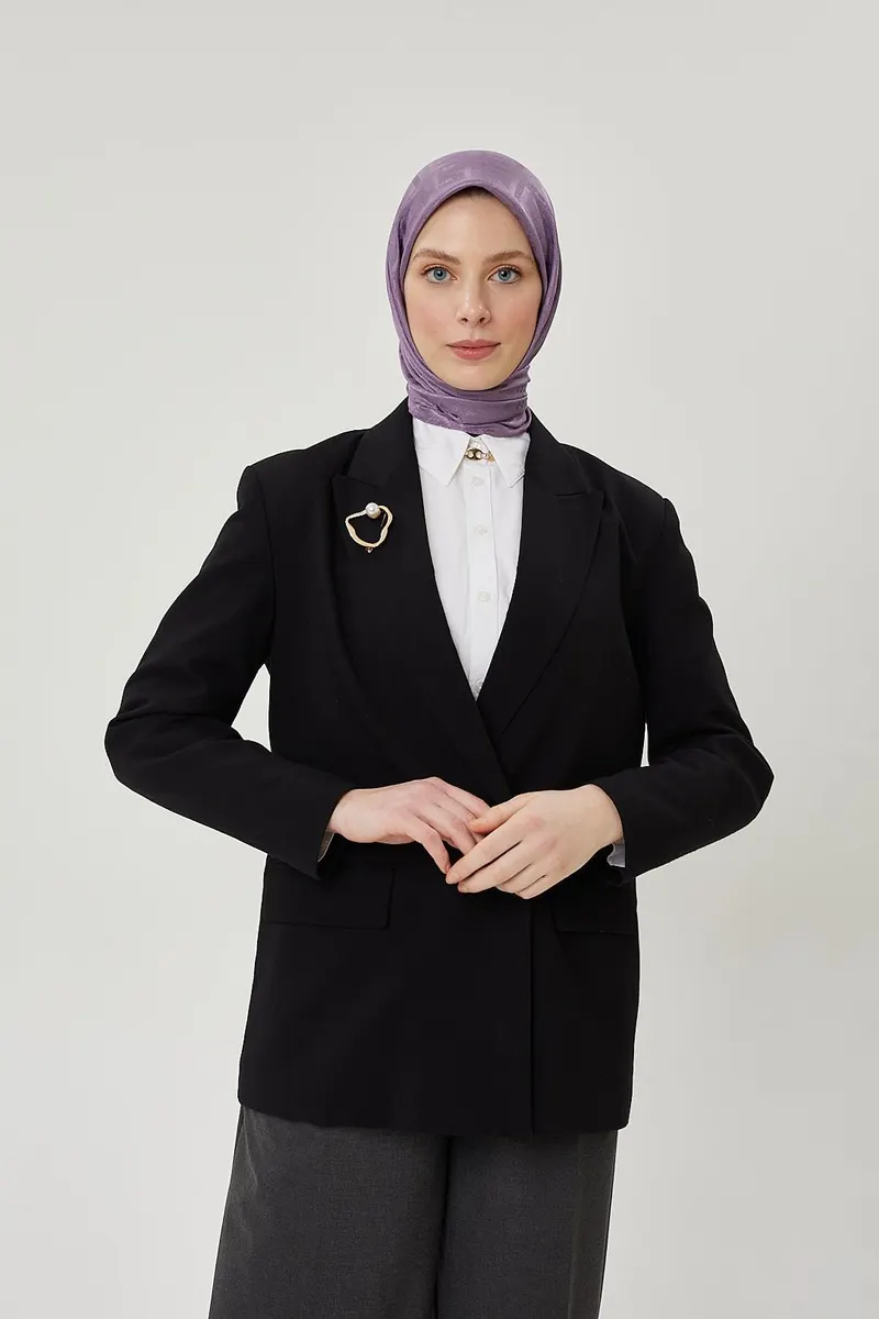 Lila F Desen Parlak Jakar Eşarp