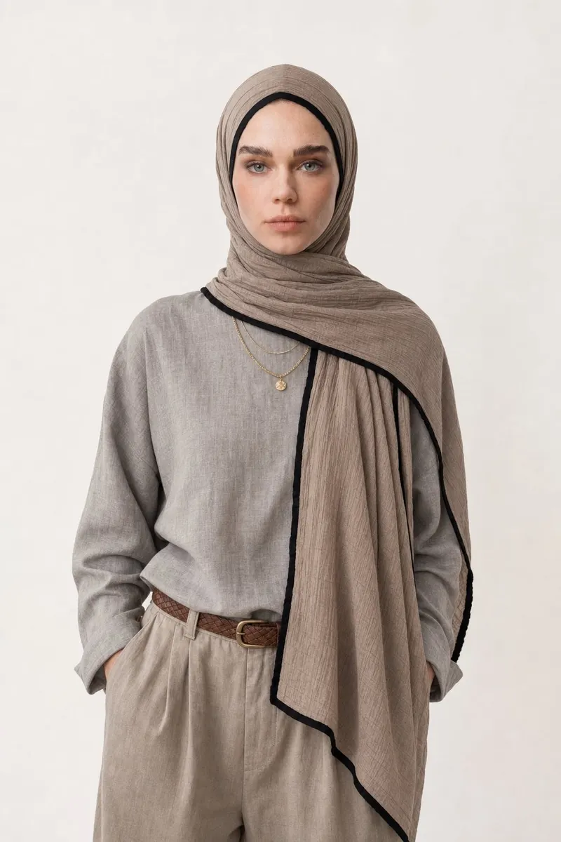 Fil Dişi Müslin Şal