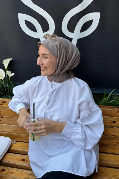 Fil Dişi Zikzak Lyocell Bambu Jakar Eşarp · Fil Dişi Zikzak