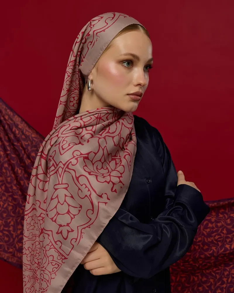 Fildişi & Gülkurusu Harem Rüyası Desen Şal - 10 · görsel 2