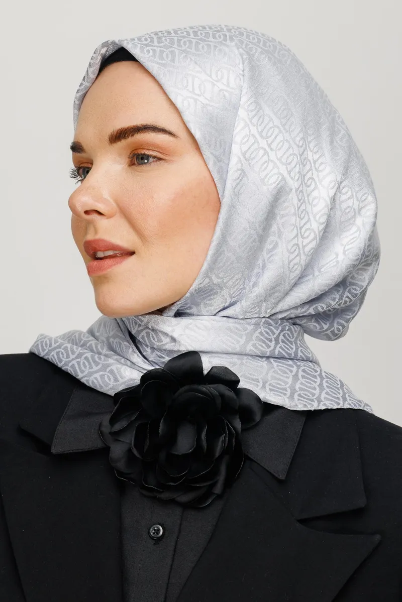 Gümüş Forever Desen Parlak Jakar Şal · görsel 2