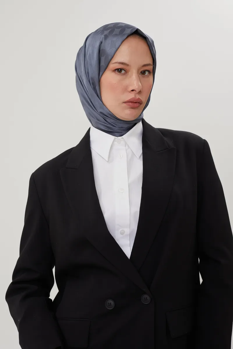 Füme Rise Desen Jakar Şal · görsel 3
