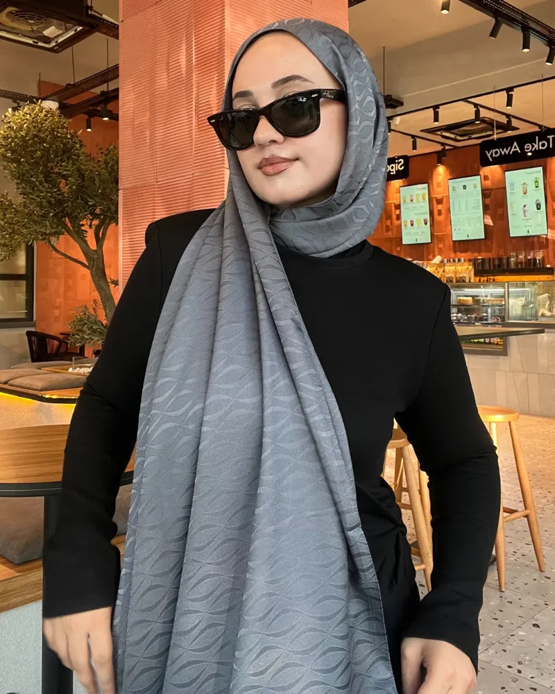 Füme Shine Desen Jakar Şal