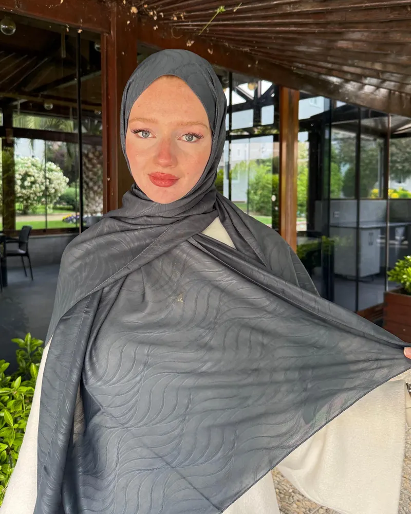 Füme Su Yolu Lyocell Bambu Jakar Şal