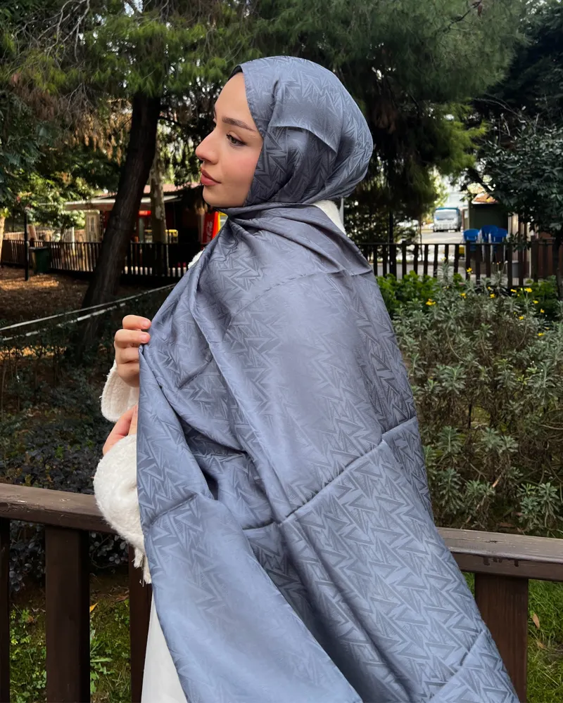 Füme Triya Desen Jakar Şal